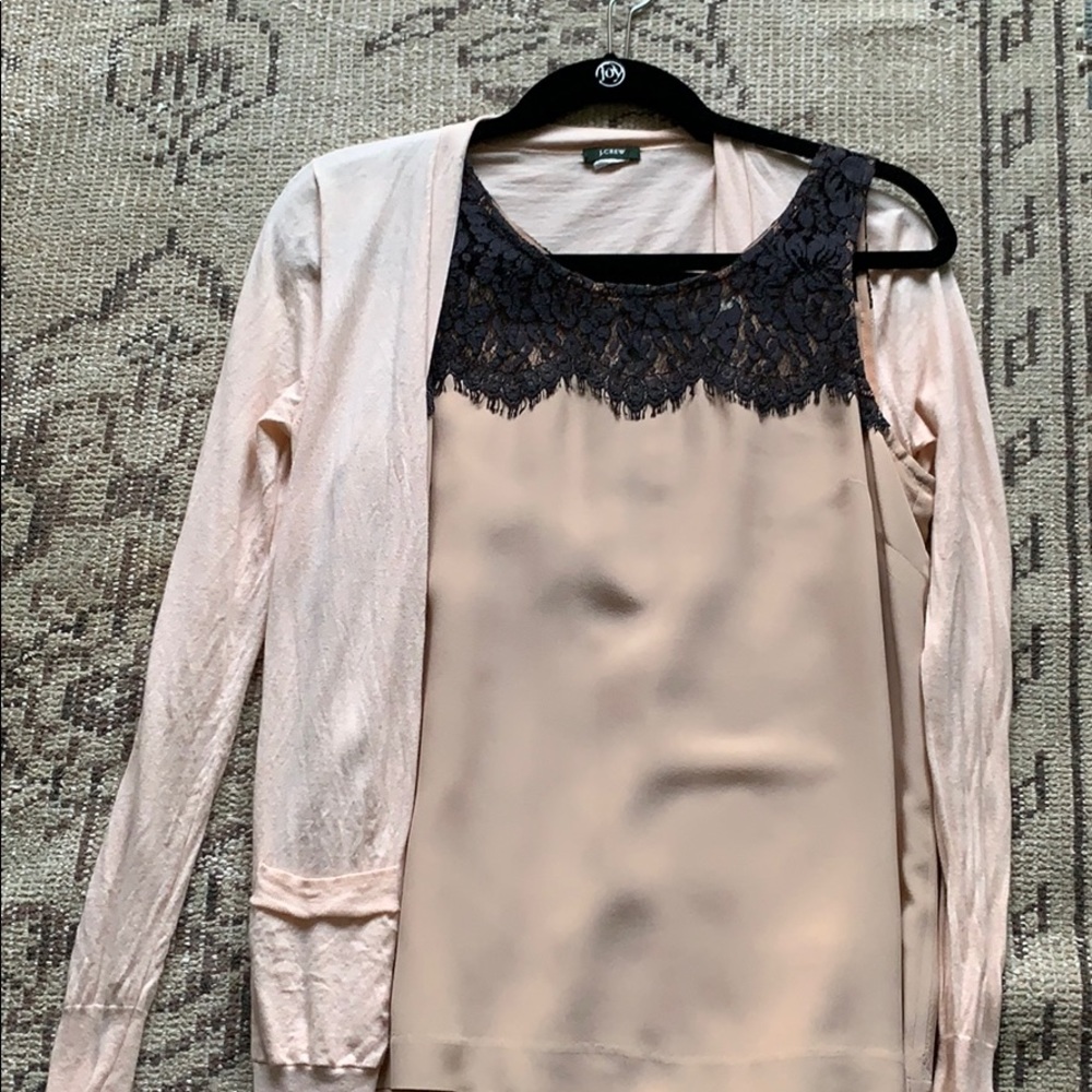 J.Crew blush light weight long cardigan